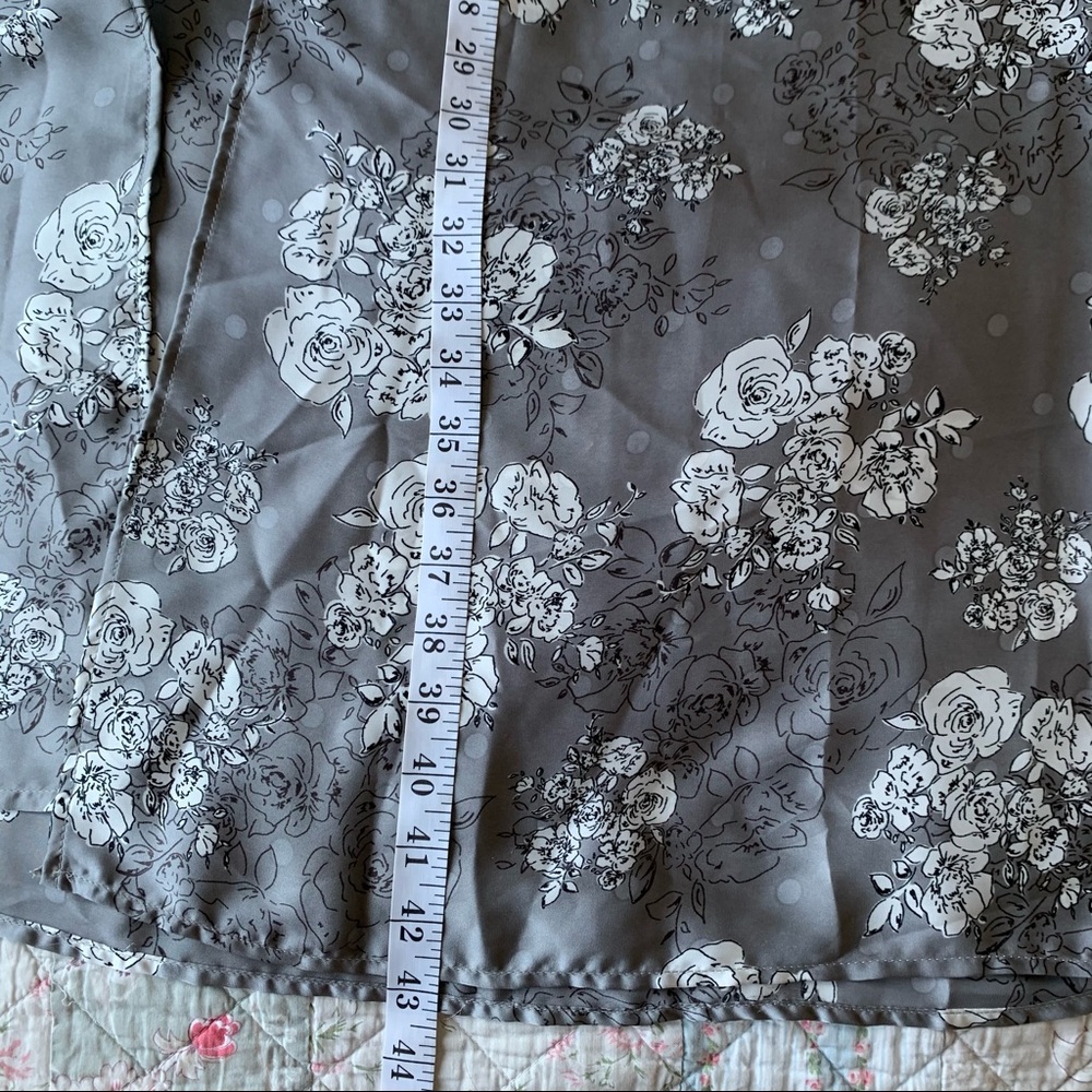 Vtg Maxi Skirt Polyester Satin Made In USA Floral - Picture 4 of 13